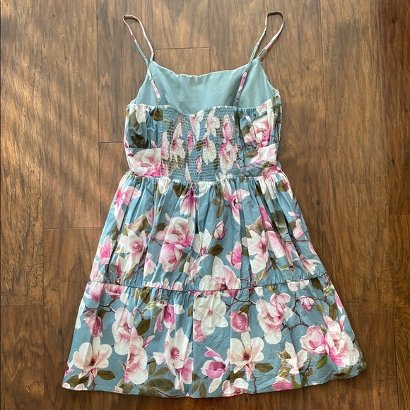 Express Blue Pleated Ruffled Sundress - Picture 3 of 3